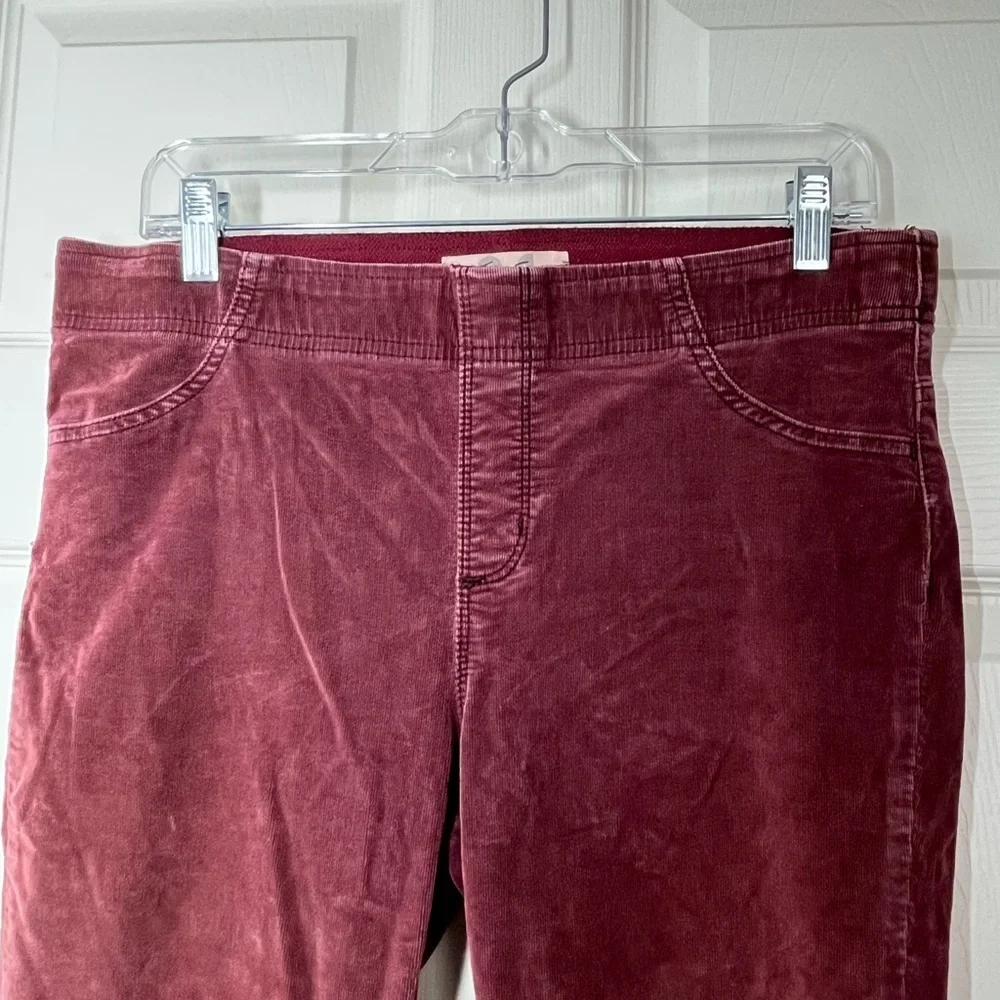 FREE PEOPLE We The Free Burgundy Flare Corduroy Elastic Waist Pants Size 31